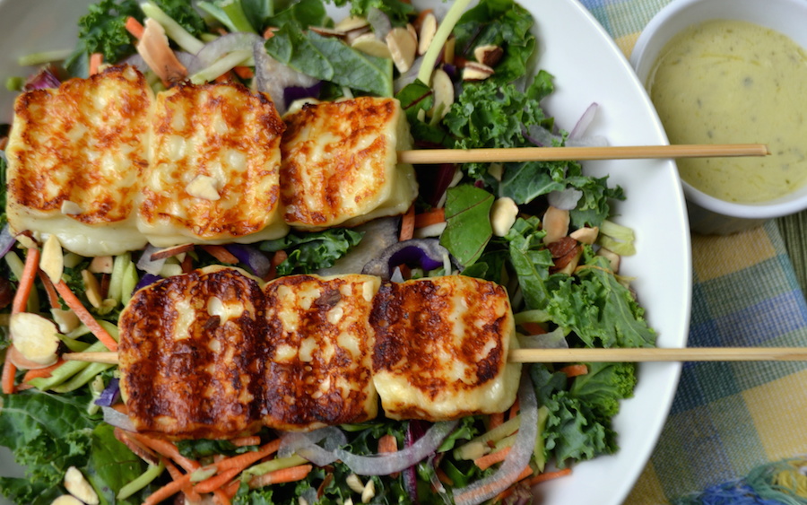 Grilled Halloumi Cheese With Salad Memphis Wood Fire Grills