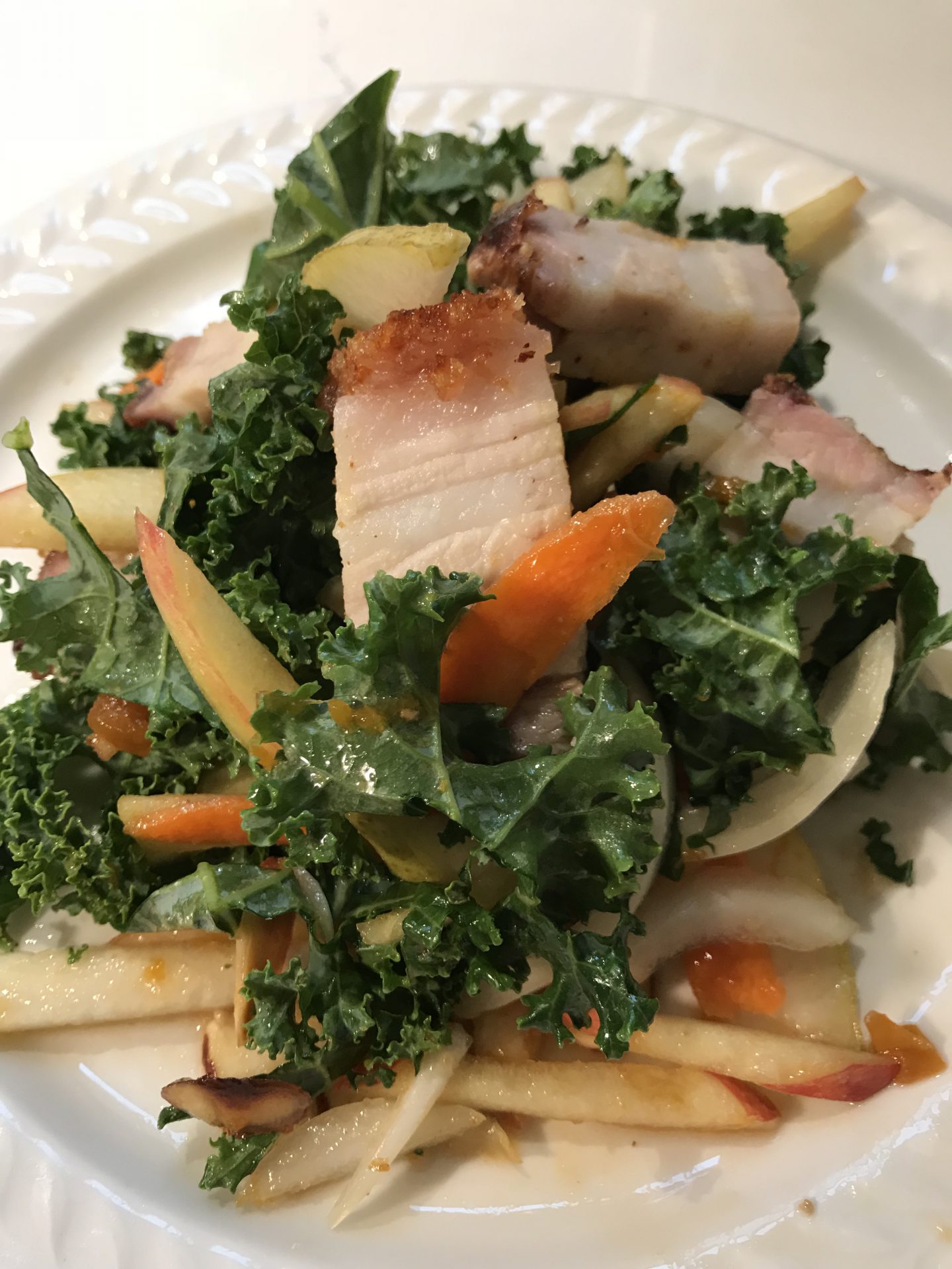 Pork Belly Kale Salad Memphis Wood Fire Grills