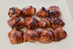 Mouthwatering Greg's Rumaki grilled to perfection on a Memphis Grill.