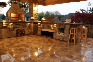 Wood fired pizza oven with Memphis Grill