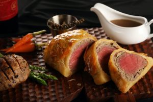 Beef Wellington with Red Wine Reduction Sauce