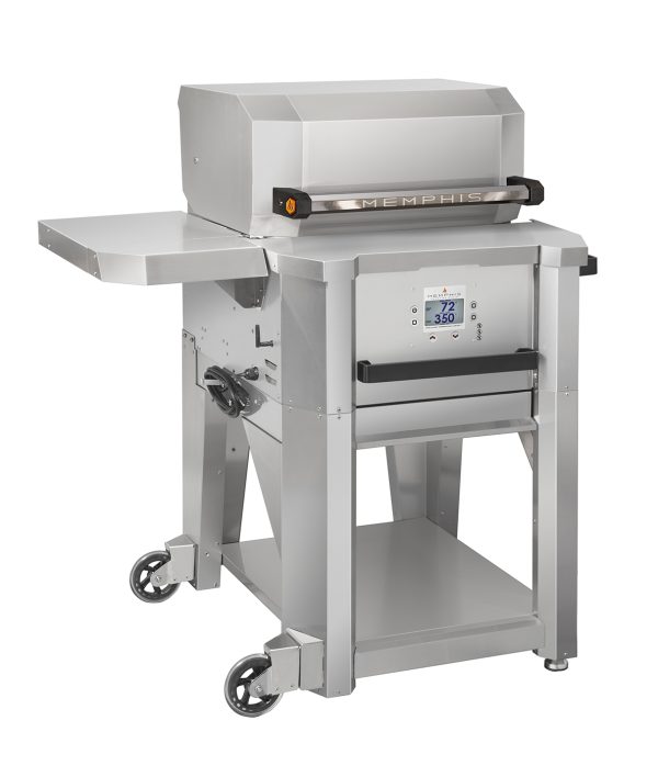 Side view of the Memphis Elevate Freestanding pellet grill