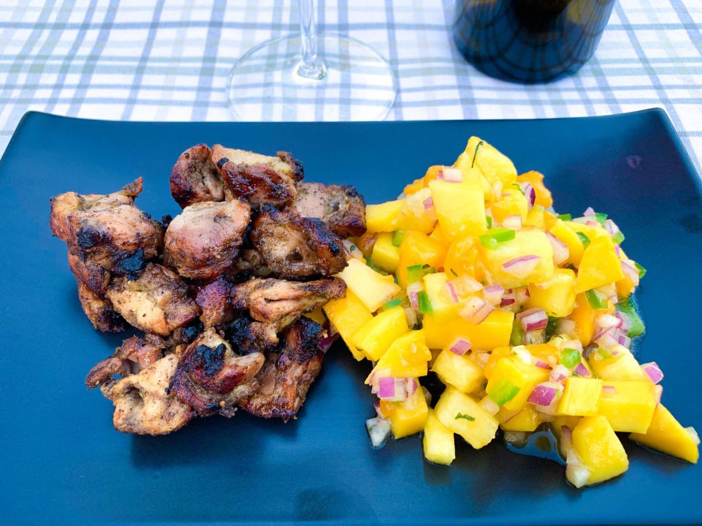 Grilled Jerk Chicken with Caribbean Salsa